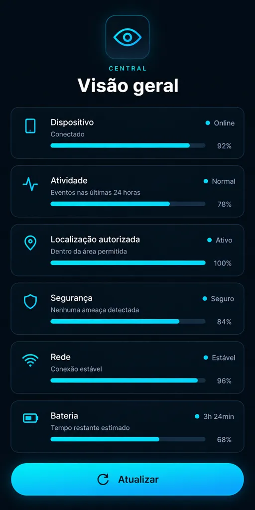Tela do aplicativo Rastreia SPY